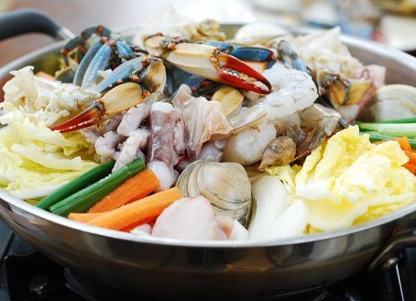 "Haemul Jeongol (Spicy Seafood Hot Pot)"