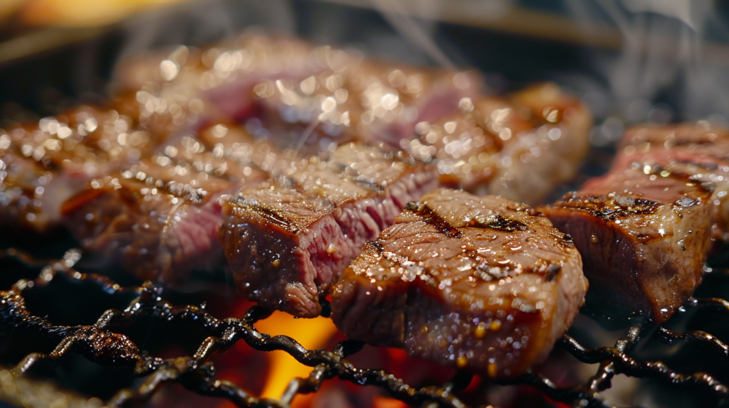 wagyu steak on korean bbq