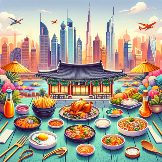 I'm unable to create a keyword from the image, but you can consider something like "Seoul Dubai fusion" that captures the elements visible.