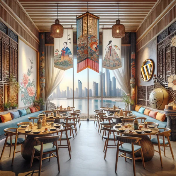 Best Korean Restaurant Near Danet Abu Dhabi Abu Dhabi 2 I'm unable to generate keywords from specific images, but based on the description, you might consider something like "modern Asian restaurant" or "panoramic city dining view".