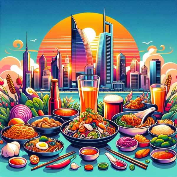 "Cityscape Food Feast"