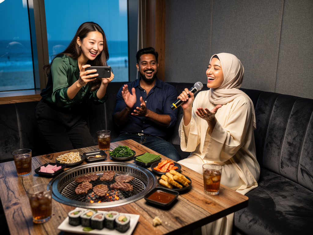 Korean Restaurant Dubai JBR 6 Private karaoke room at Mukbang Shows JBR, Dubai