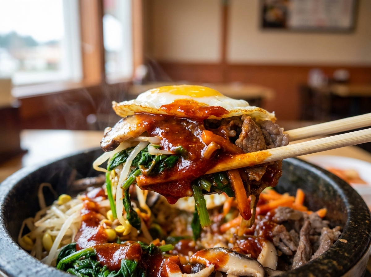 Best Bibimbap in Dubai (2026): Honest Local Guide 2 bibimbap close-up at a halal Korean restaurant in Dubai