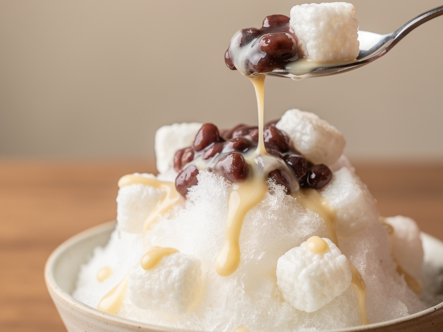 Best Bingsu in Abu Dhabi (2026): Honest Local Guide 2 bingsu Korean shaved ice close-up at a halal Korean restaurant in Abu Dhabi