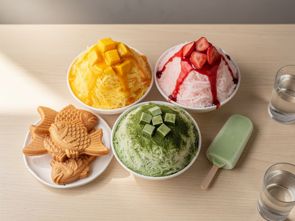Best Bingsu in Abu Dhabi (2026): Honest Local Guide 3 Korean dessert spread with bingsu shaved ice in Abu Dhabi
