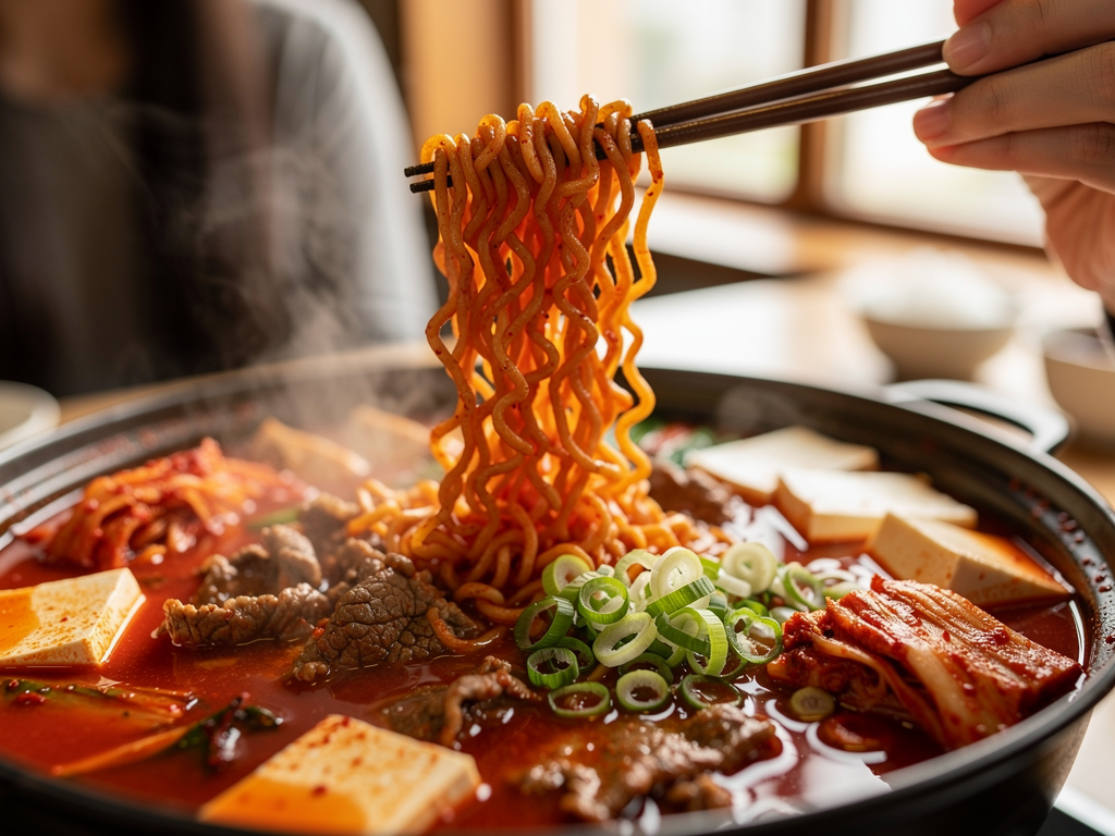 Best Budae Jjigae in Dubai (2026): Honest Local Guide 2 budae jjigae close-up at a halal Korean restaurant in Dubai