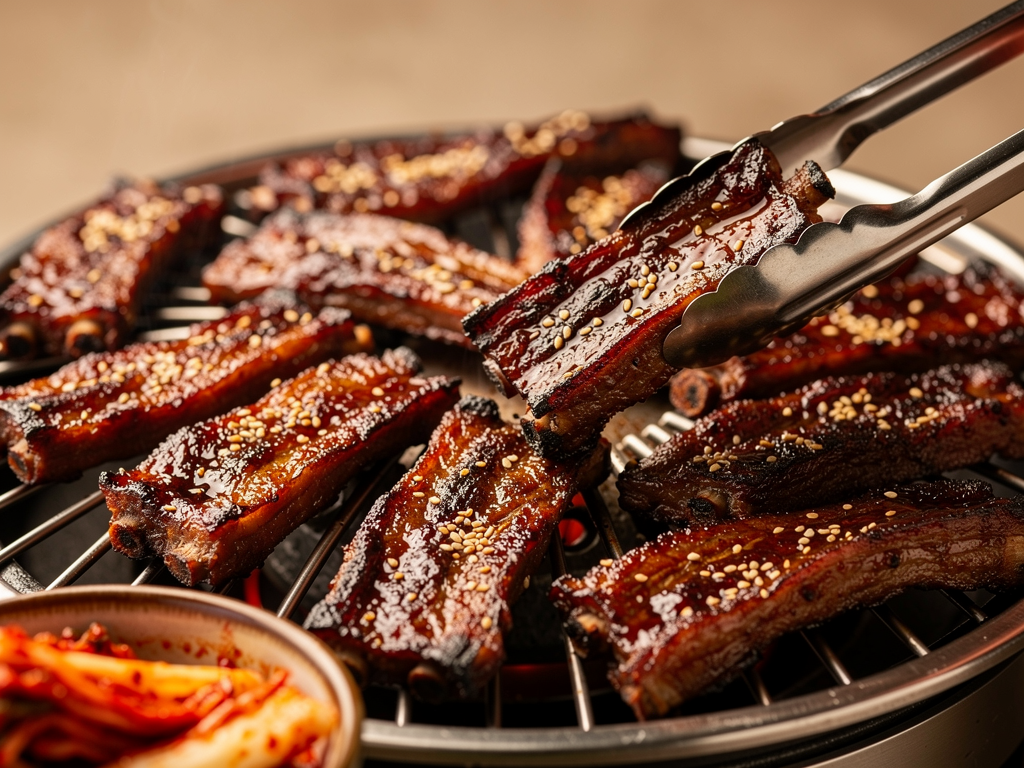 unlimited Korean BBQ close-up at a halal Korean restaurant in Dubai