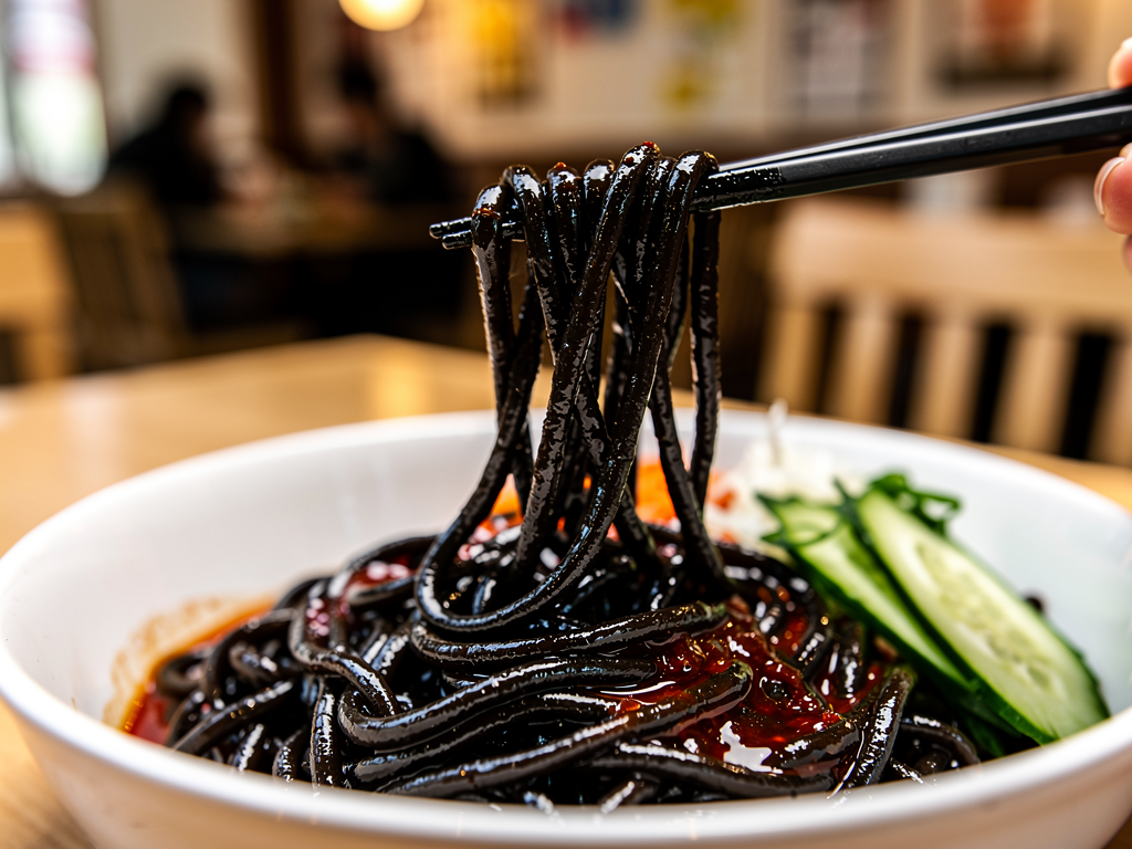 Best Jajangmyeon in Abu Dhabi (2026): Honest Local Guide 2 jajangmyeon close-up at a halal Korean restaurant in Abu Dhabi
