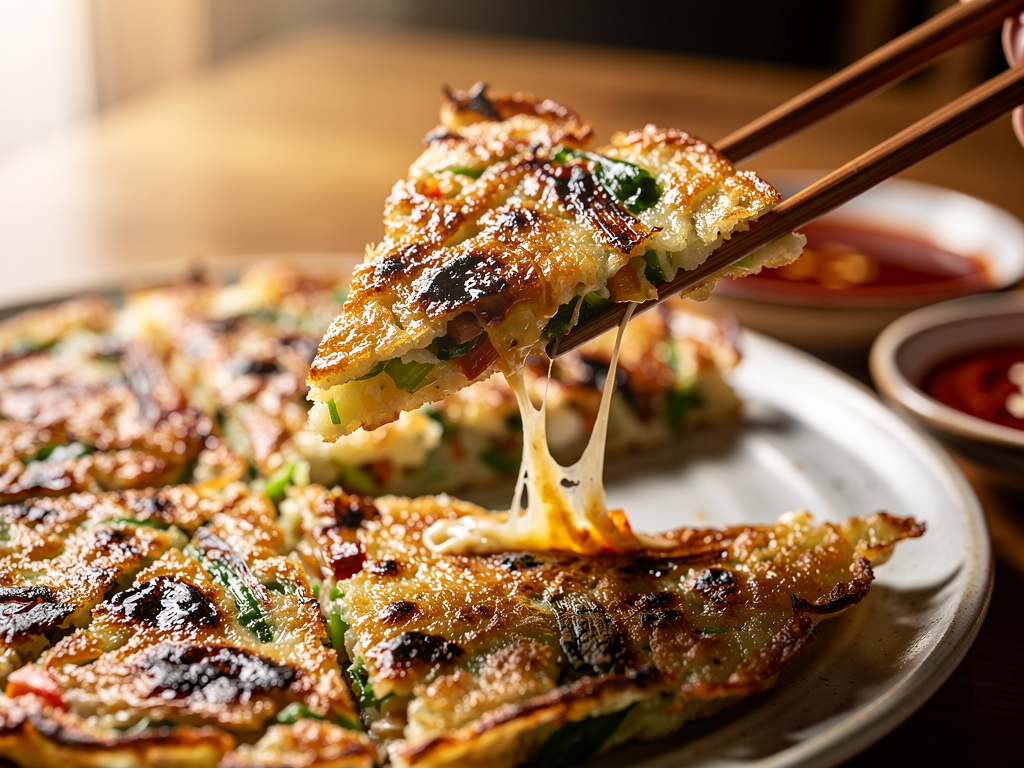 Best Korean Pancake in Dubai (2026): Honest Local Guide 2 korean pancake close-up at a halal Korean restaurant in Dubai