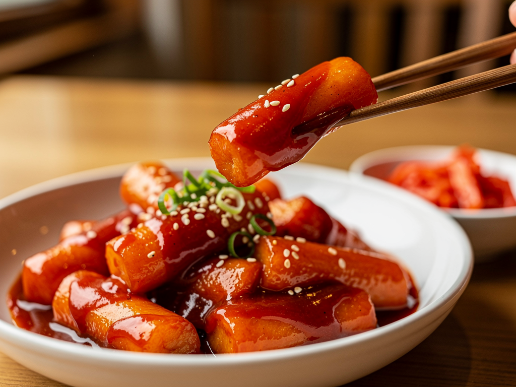 Best Tteokbokki in Sharjah (2026): Honest Local Guide 2 tteokbokki rice cakes in gochujang sauce