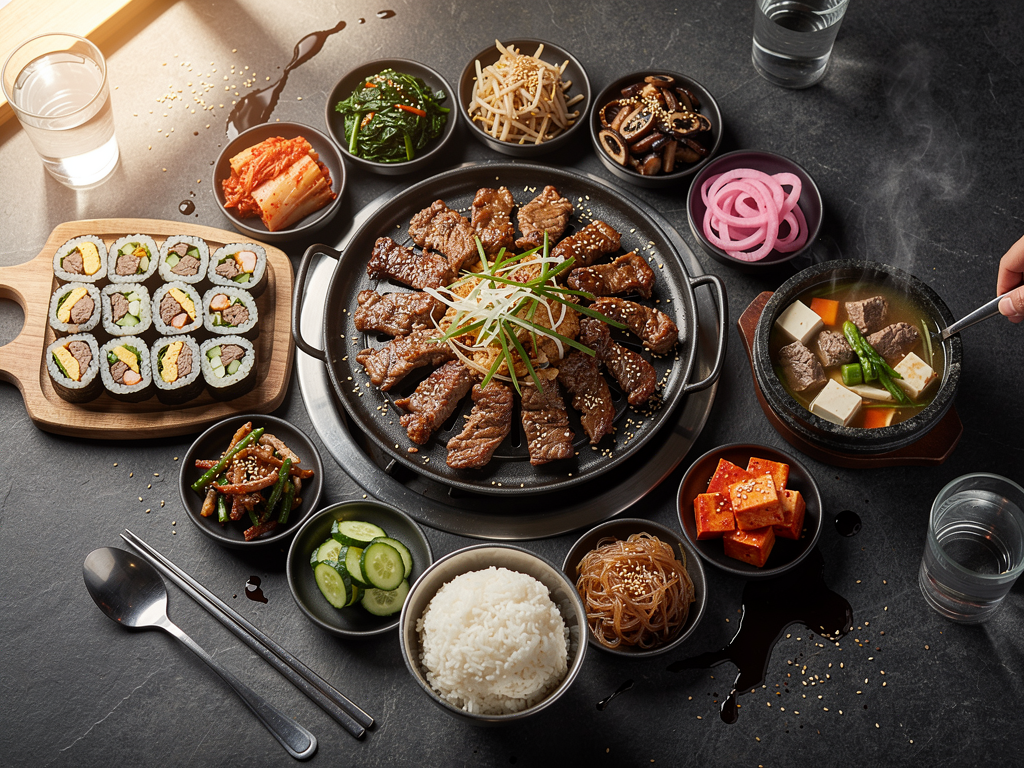 Is Korean BBQ Halal? The Honest 2026 Answer for UAE Diners 3 Halal Korean BBQ spread with beef, banchan, gimbap and stew