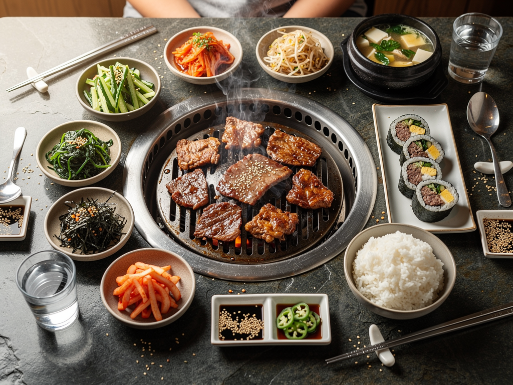 Korean Restaurant Near Dubai Mall (2026): Honest Local Guide 3 halal Korean food spread with korean barbecue and banchan in Dubai
