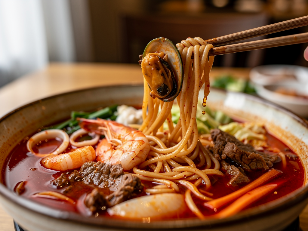 jjampong close-up at a halal Korean restaurant in the UAE