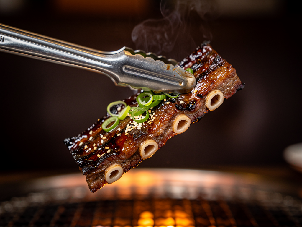 Best Galbi in Dubai (2026): Honest Local Guide 2 LA-cut galbi short rib showing the flanken bone cross-sections