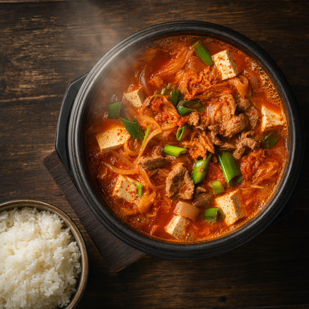Kimchi jjigae stew at Mukbang Shows Electra, Abu Dhabi