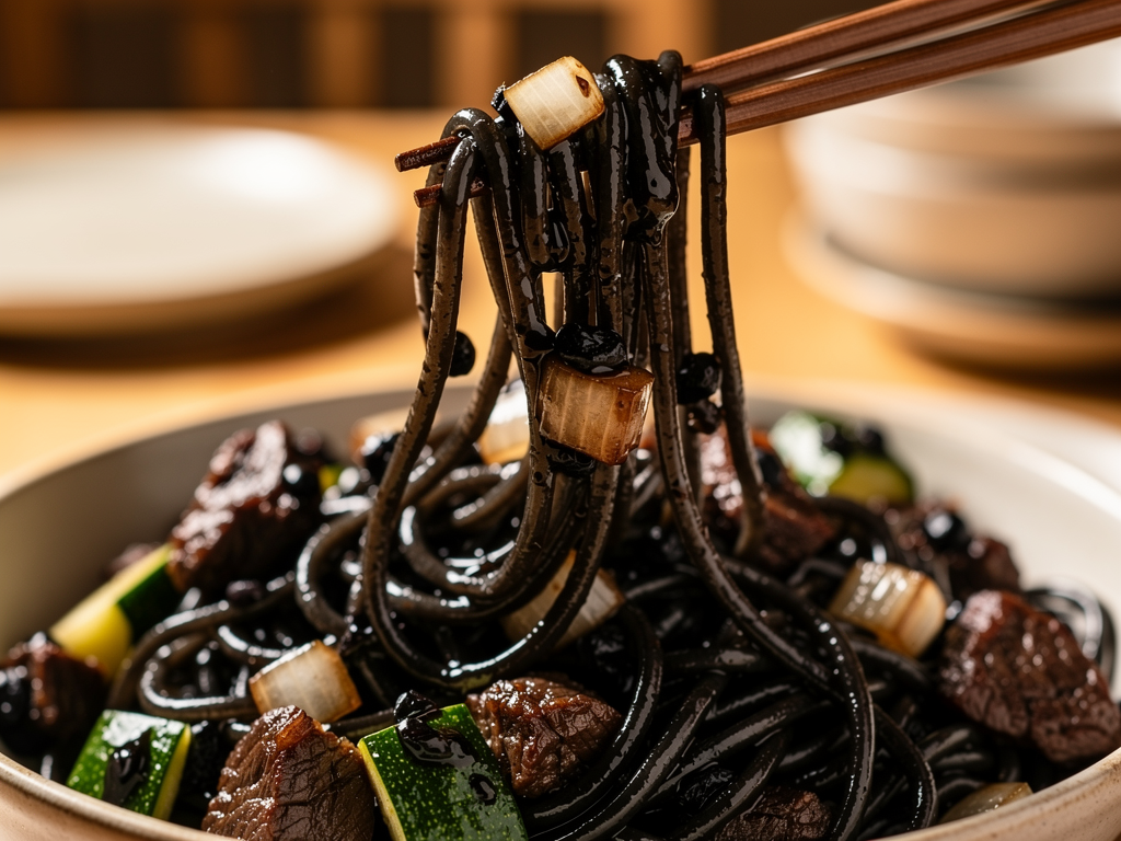 Jajangmyeon vs Jjampong: The Honest 2026 Guide for UAE Diners 2 jajangmyeon black bean noodles close-up in the UAE