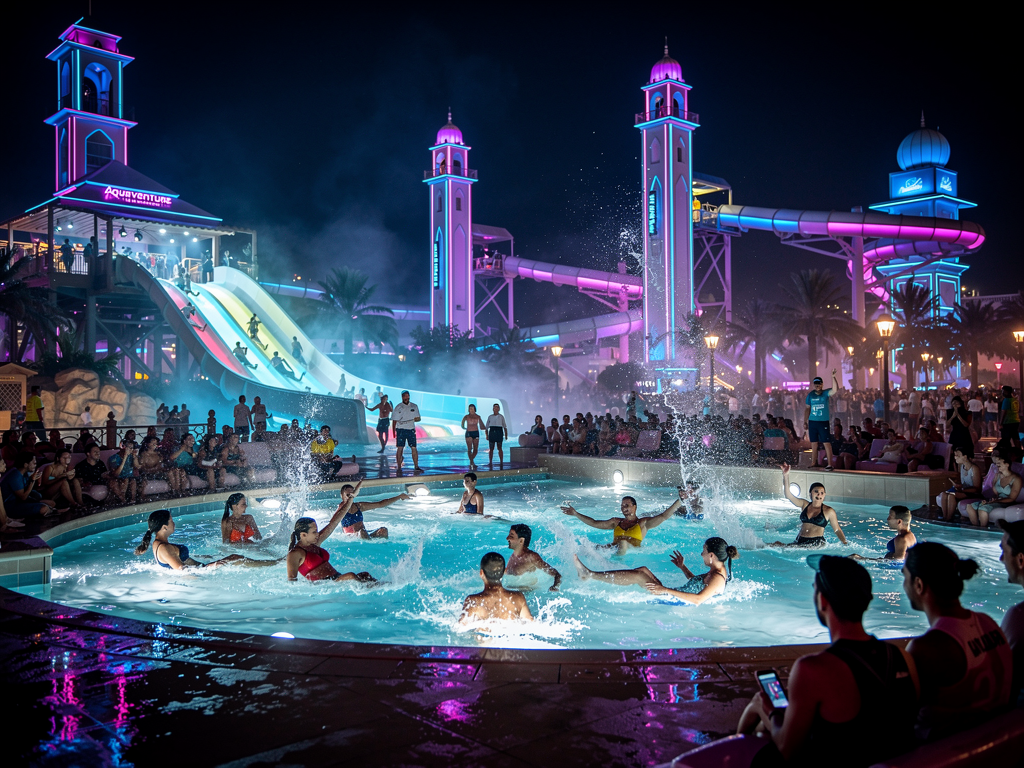 aquaventure after dark 2026 dubai 1 aquaventure after dark 2026 dubai night slides crowd