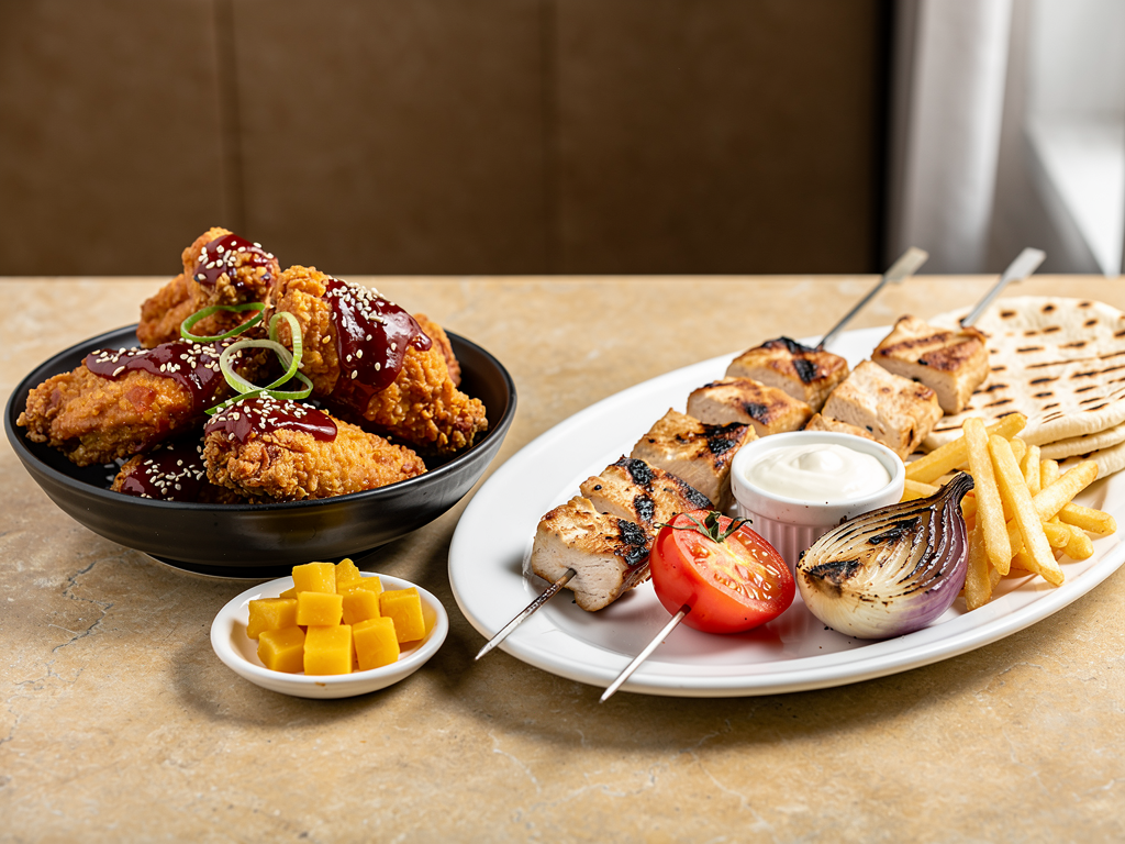 korean fried chicken vs shish tawook