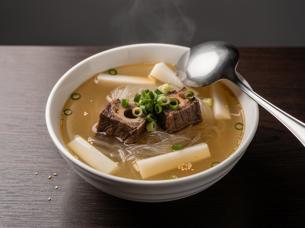 What Is Guk? (국) The Complete 2026 Guide for the UAE 2 close-up of a bowl of Korean galbitang beef short rib soup