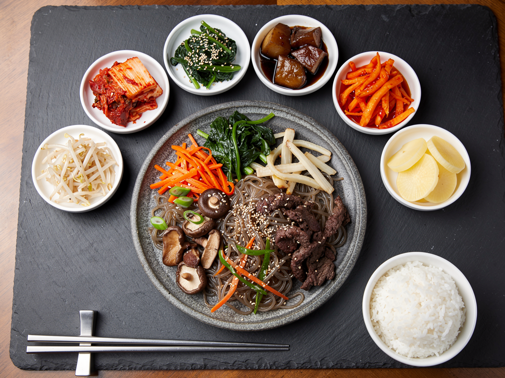 What Is Japchae? (잡채) The Complete 2026 Guide for the UAE 3 japchae with Korean side dishes